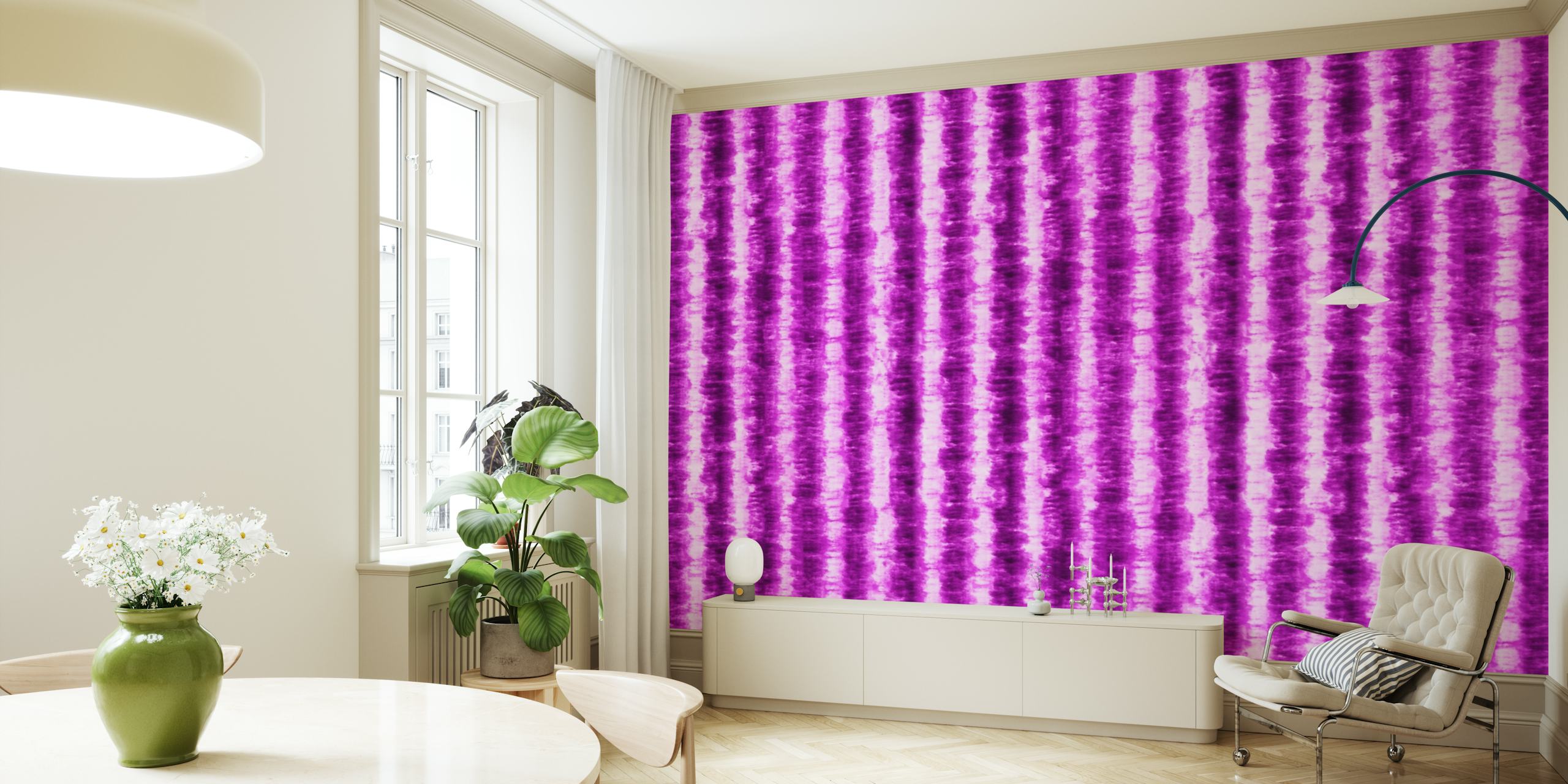Purple tie dye pattern wallpaper with vertical lines